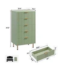 Gaomon Fluted Drawer Storage Dresser