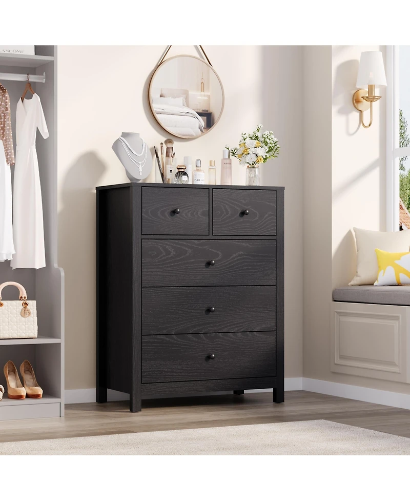 gaomon 5 Drawer Dresser for Bedroom, Modern Tall Organizer with Storage Drawers