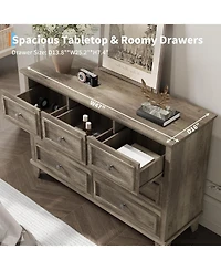 gaomon 7-Drawer Dresser 47"W, Wooden Chest with Deep Drawers, Tv Stand Organizer for Bedroom, Living Room, Hallway