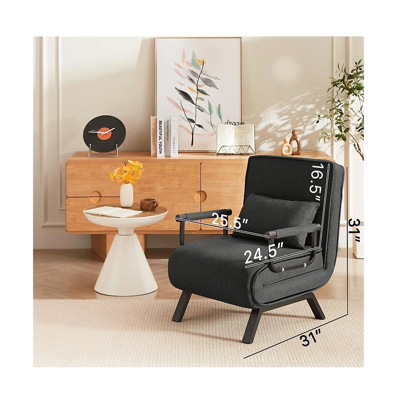 Cesicia Convertible Sofa for Adults Folding Futon Bed with Adjustable Backrest Small Spaces & Office