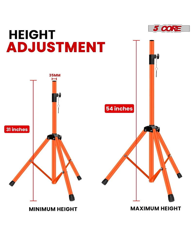 5 Core Speaker Stand Adjustable Pa Dj Tripod Mount Heavy Duty