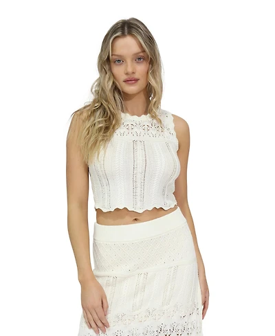 Belle & Bloom Women's Harvest Haze Crochet Crop Top