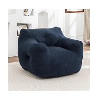 Cesicia Giant Bean Bag Sofa with Armrests High-Density Foam Stuffed Lazy for Adults Removable Washable Cover