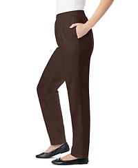 Woman Within Women's Straight-Leg All-Cotton Denim Pull-On 7-Day Elastic-Waist Jeans