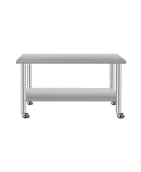 Streamdale Furniture 48" Stainless Steel Kitchen Prep Table w/ Wheels