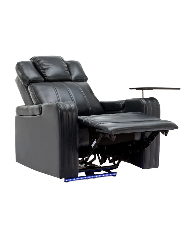 Streamdale Furniture Pu Leather Power Recliner w/ Cooling Cup Holder Bluetooth & Usb