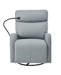 Streamdale Swivel Recliner Rocking Chair, 360 Glider for Home, Living Room, Theater (Blue-Gray)