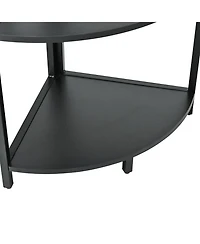 Streamdale Furniture 5-Tier Corner Shelf with Led Light & Usb, Glass Holder, Tall Corner Bookshelf