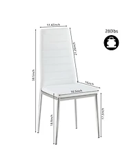 Streamdale Furniture Modern Pu Leather Dining Chair Set of 4