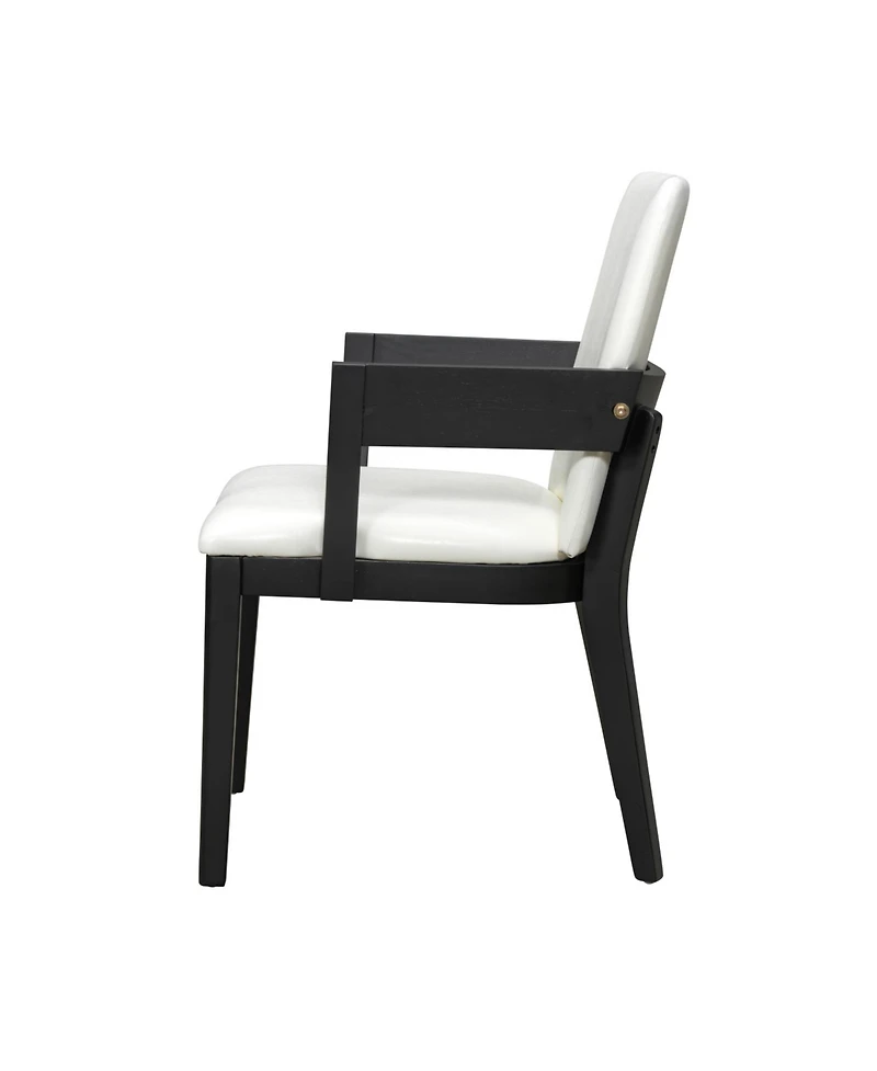 Streamdale Furniture Wood & Pu Leather Upholstered Dining Chairs Set of 2