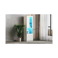 Streamdale Furniture Led Storage Cabinet with Acrylic Door