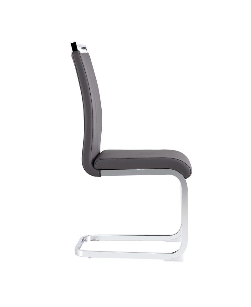 Streamdale Furniture Modern Grey Pu Leather Dining Chairs (Set of 2)