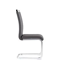 Streamdale Furniture Modern Grey Pu Leather Dining Chairs (Set of 2)