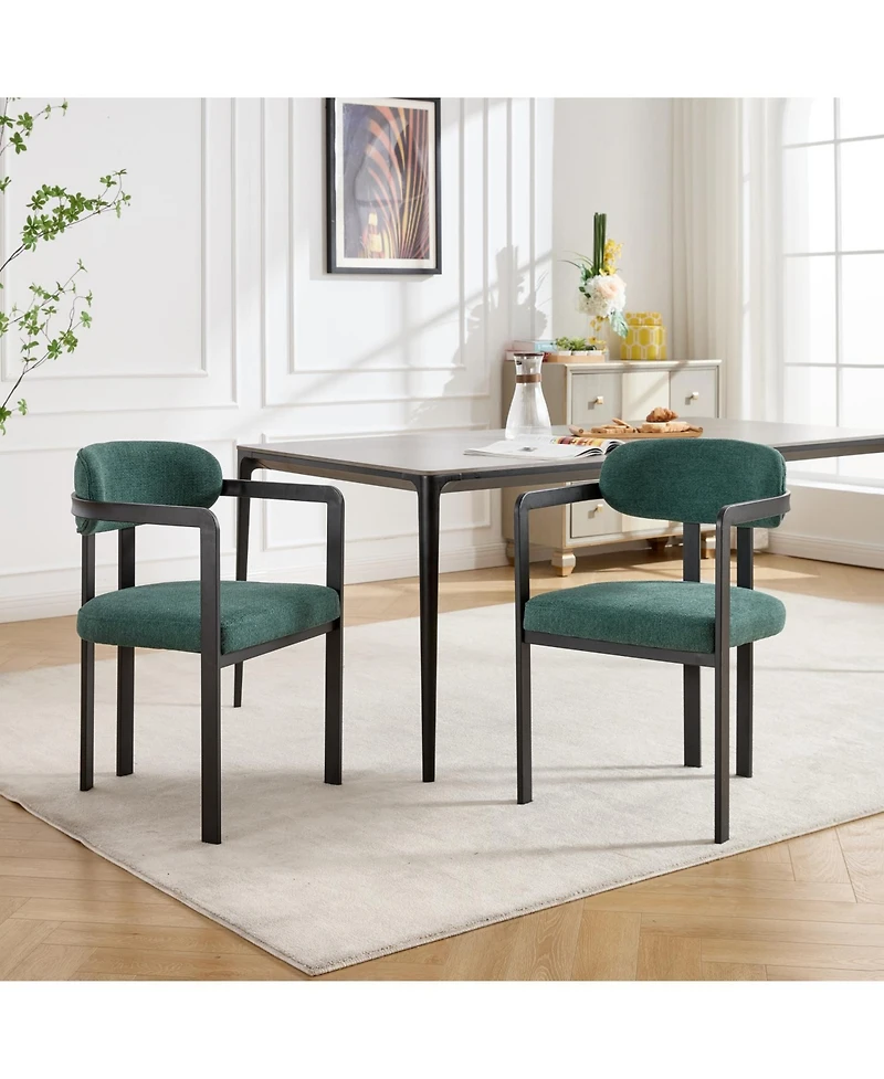 Streamdale Furniture Streamdale Mid-Century Boucle Dining Chairs, Set of 2