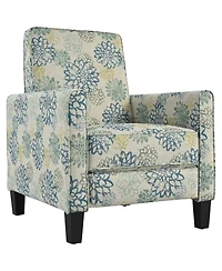 Streamdale Furniture 27.5" Recliner Chair, Solid Wood Legs, Light Brown & Blue