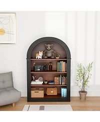 Streamdale Furniture 4-Shelf Tall Bookcase, 45.66" Black Wood Open Display