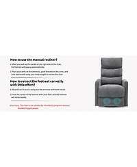 Streamdale Furniture Heat Massage Rocker Swivel Recliner Chair - Grey