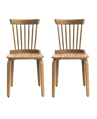 Streamdale Furniture Solid Wood Slat Back Windsor Chair (Set of 2)