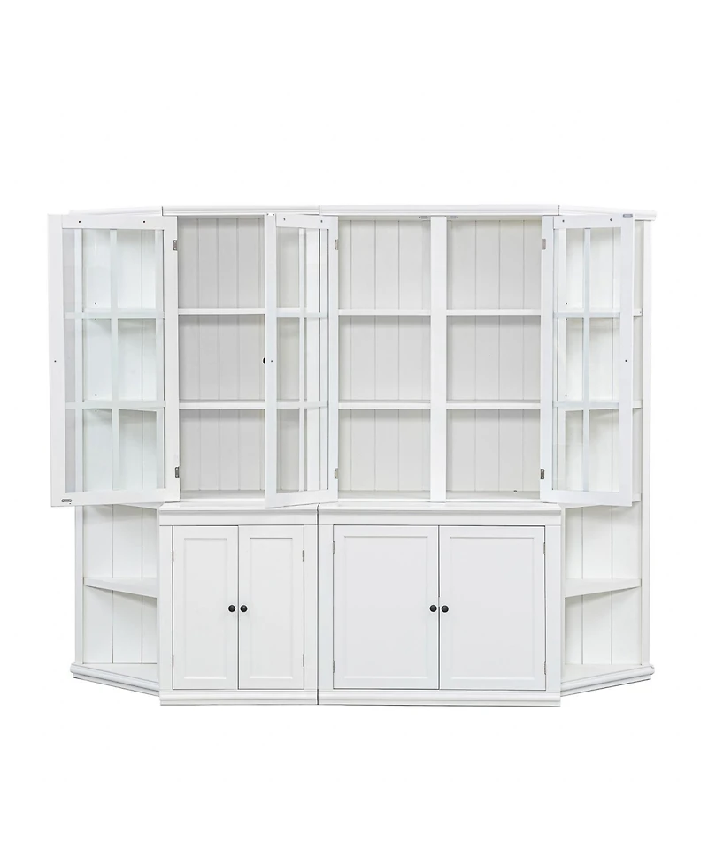 Streamdale Furniture White Retro Wall Display Cabinet with Bookshelves
