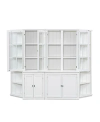 Streamdale Furniture White Retro Wall Display Cabinet with Bookshelves