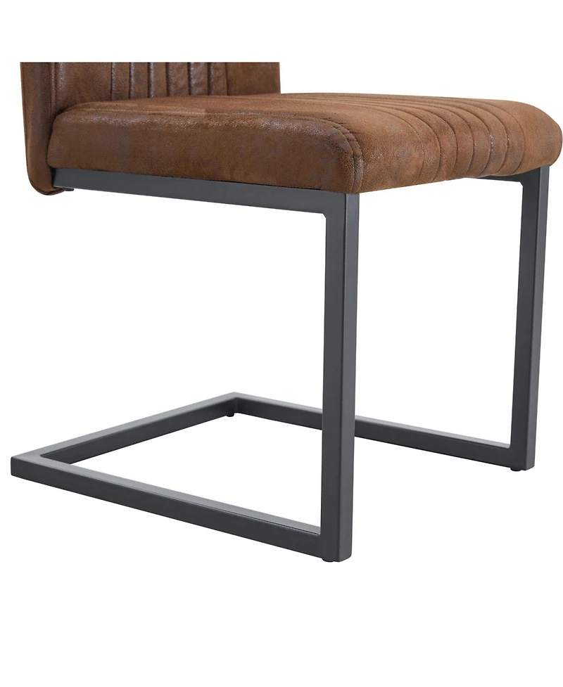 Streamdale Furniture Ergonomic Brown Fabric Dining Chairs (Set of 4)