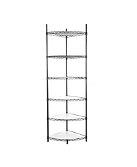 Streamdale Furniture 6-Tier Corner Wire Shelf Rack - Black
