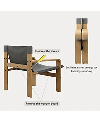 Streamdale Furniture Oak Accent Lounge Chair - Dark Grey