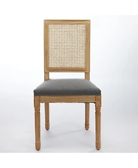 Streamdale Furniture French Louis Dining Chairs, Rattan Back.