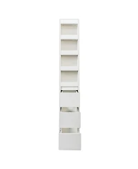 Streamdale 70.87" Display Cabinet, 4-Tier Shelf, Drawers, Modern Wooden Bookshelf