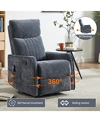 Streamdale Furniture Heat Massage Rocker Swivel Recliner