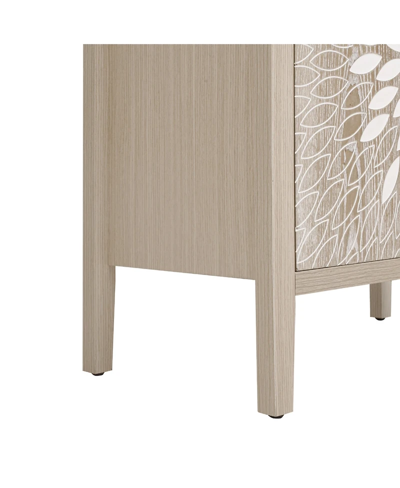 Streamdale Furniture Carved 2-Door Storage Cabinet with Adjustable Shelf