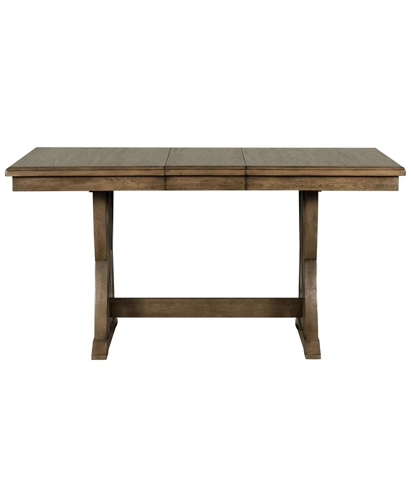 Streamdale Furniture Streamdale Mid-Century Extendable Dining Set, Solid Wood, 6 Seats, Golden Brown