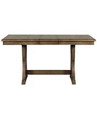 Streamdale Furniture Streamdale Mid-Century Extendable Dining Set, Solid Wood, 6 Seats, Golden Brown