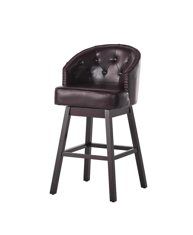 Streamdale Furniture 360 Degree Swivel Bar Stool with Stunning Nailhead Trim, Set of 2
