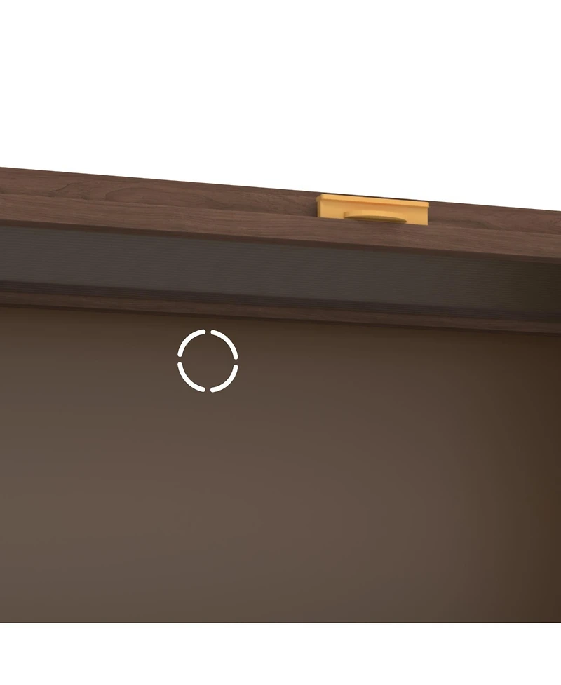 Streamdale Furniture 57" Metal Flip Door Cabinet - Walnut