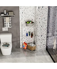 Streamdale Furniture 6 Tier Pentagonal Corner Wire Shelf Rack - Chrome