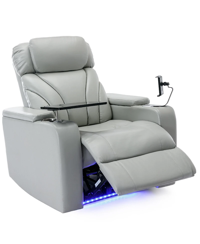 Streamdale Furniture Power Recliner with Usb Charger, Storage, Cup Holder, Bluetooth