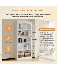 Streamdale 83" Tall 5-Tier Bookcase with Light & Adjustable Shelves