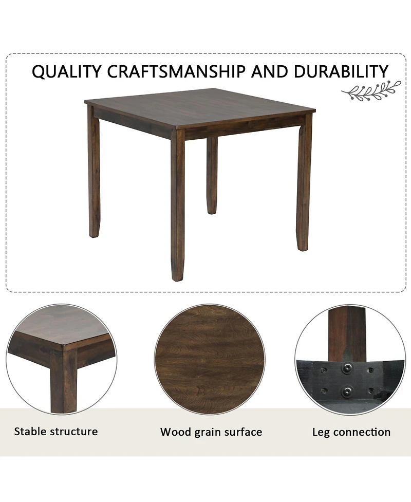 Streamdale Furniture 5-Piece Dark Walnut Dining Set