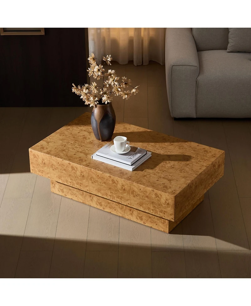 Streamdale Furniture Faux Burl Wood Coffee Table - Mid-Century Modern