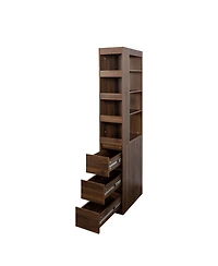Streamdale Furniture 70.87" Display Cabinet, 4-Tier Shelf, Drawers, Modern Wooden Bookshelf