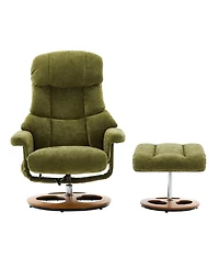 Streamdale Furniture Ergonomic Recliner Chair with Ottoman, Massage, Heat, 360 Swivel, Green