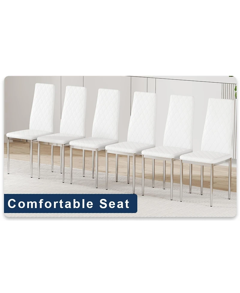 Streamdale Furniture Leather Reception/Conference Chairs - White (8 Sets)