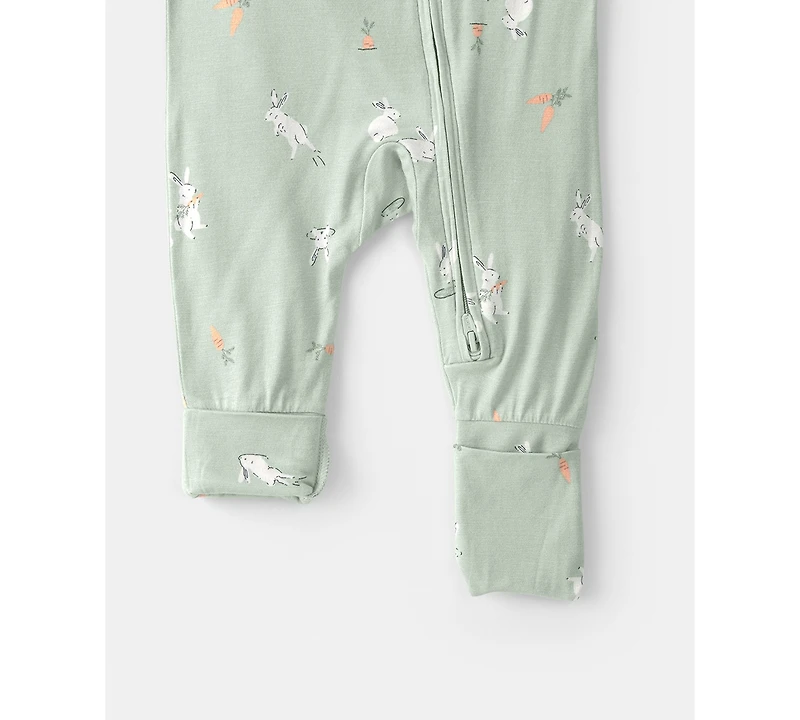 Carter's Baby Boys' or Baby Girls' Easter Bunny Print 2-Way Zip Sleep and Play Pajama