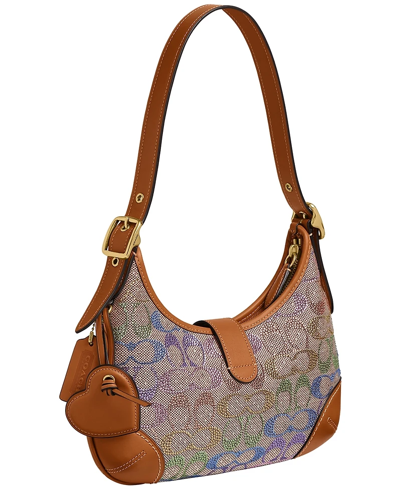 Coach Originals Hamptons Small Crystal Signature Jacquard Hobo Bag