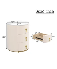 Streamdale Furniture Upholstered 3-Drawer Nightstand