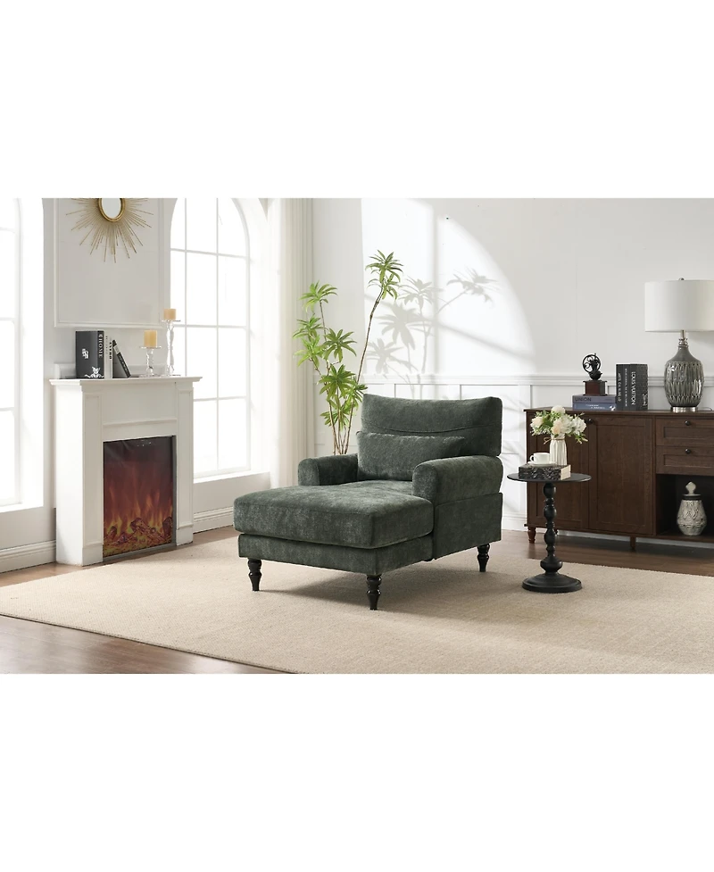 Streamdale Furniture Streamdale Green Chaise Lounge Indoor Sofa Recliner