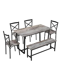 Streamdale Furniture 6-Piece Dining Set- Kitchen Table for Small Spaces