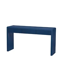 Streamdale Furniture Rustic Console Table - Fluted Drawers, Wood Veneer, Apricot