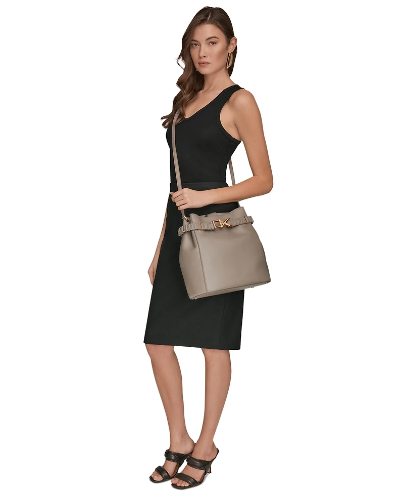 Donna Karan New York Gingham Medium Bucket Bag